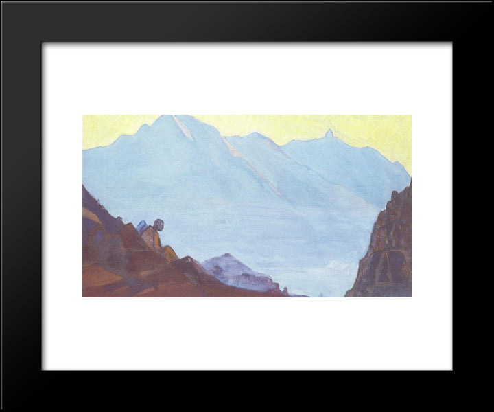 Study To Teacher'S Testament' 20x24 Black Modern Wood Framed Art Print Poster by Roerich, Nicholas