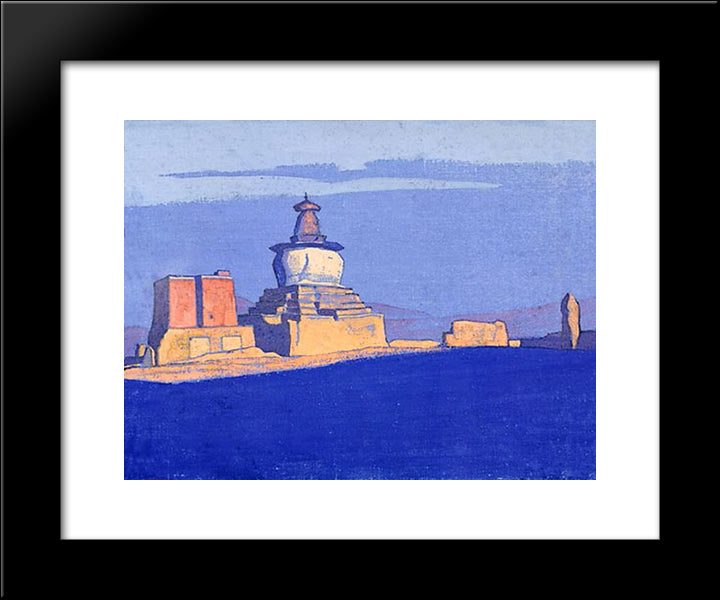 Stupa At Chung-Chu 20x24 Black Modern Wood Framed Art Print Poster by Roerich, Nicholas