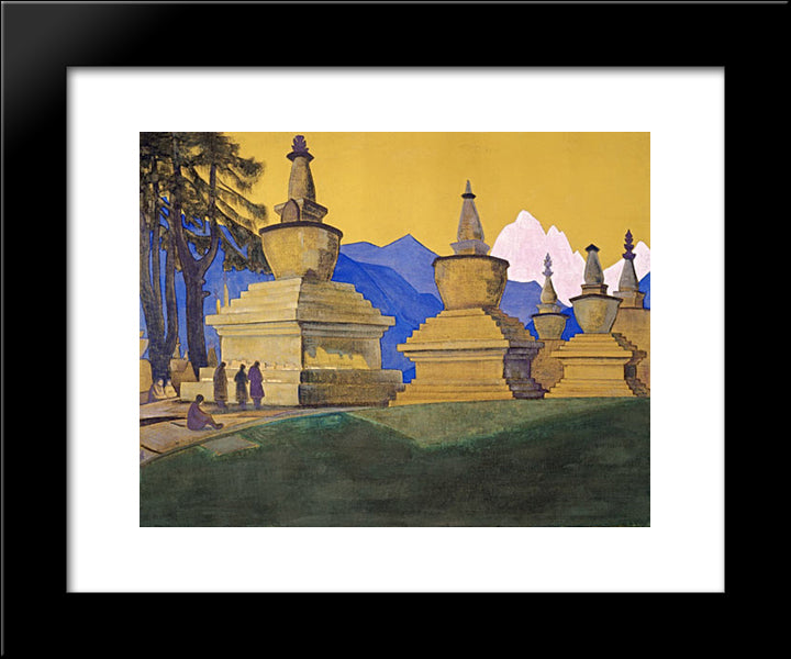 Suburgan Of Tashiding 20x24 Black Modern Wood Framed Art Print Poster by Roerich, Nicholas