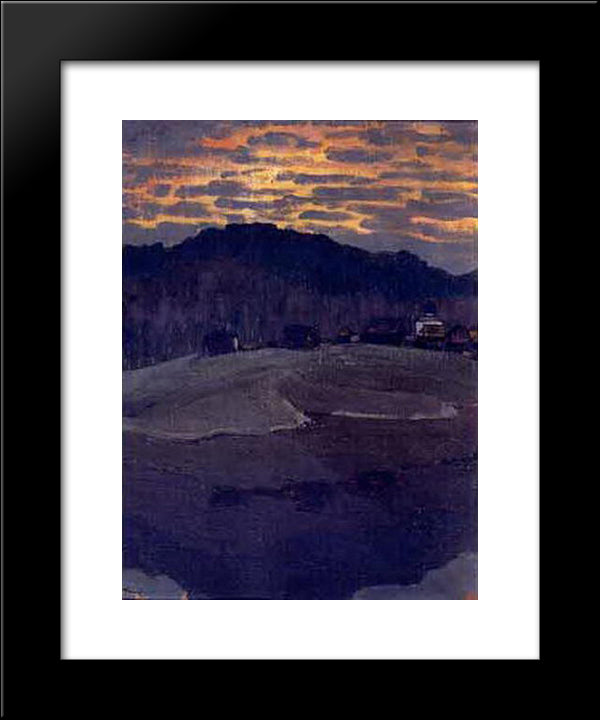 Sunset 20x24 Black Modern Wood Framed Art Print Poster by Roerich, Nicholas