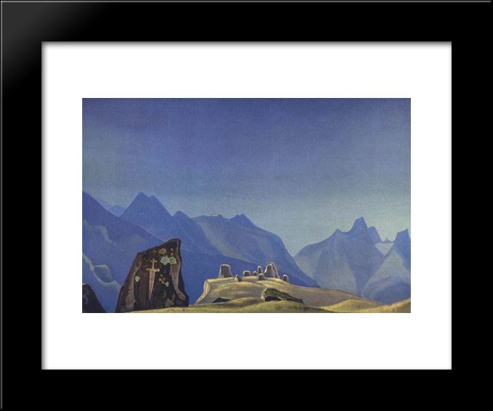 Sword Of Gesar 20x24 Black Modern Wood Framed Art Print Poster by Roerich, Nicholas
