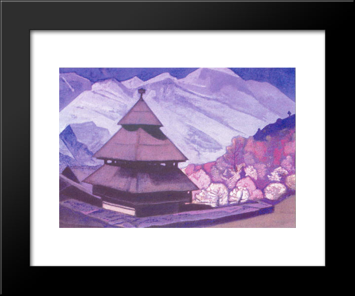 Temple Of Tripura Sundari 20x24 Black Modern Wood Framed Art Print Poster by Roerich, Nicholas