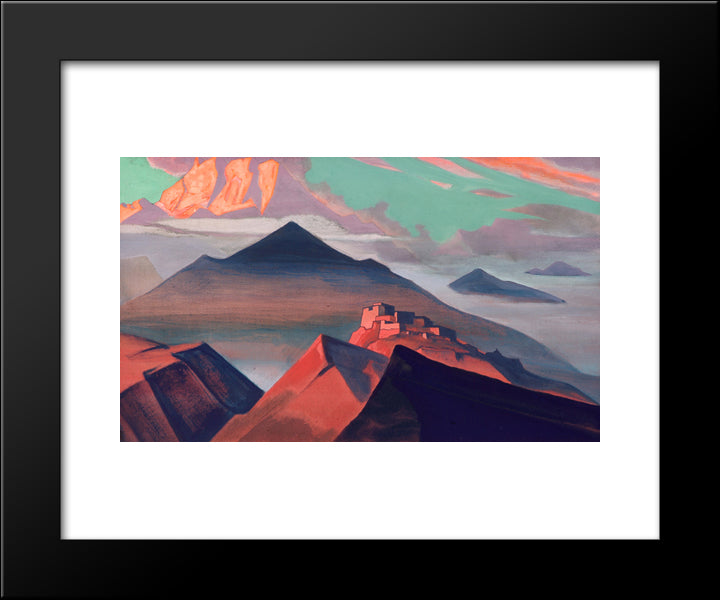 Tent Mountain 20x24 Black Modern Wood Framed Art Print Poster by Roerich, Nicholas
