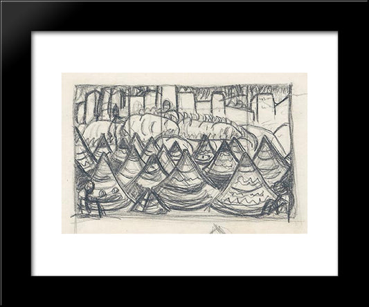 Tents 20x24 Black Modern Wood Framed Art Print Poster by Roerich, Nicholas
