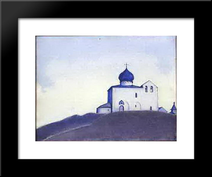 The Church In The Name Of St. Sergius In America 20x24 Black Modern Wood Framed Art Print Poster by Roerich, Nicholas