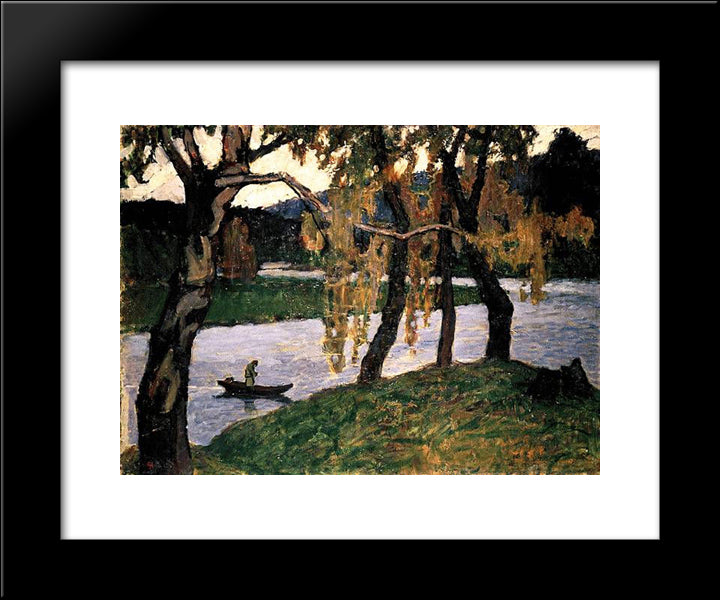The Fading Day 20x24 Black Modern Wood Framed Art Print Poster by Roerich, Nicholas