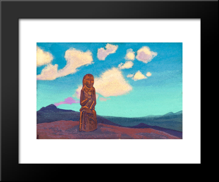 The Holder Of The Cup. Mongolia. 20x24 Black Modern Wood Framed Art Print Poster by Roerich, Nicholas