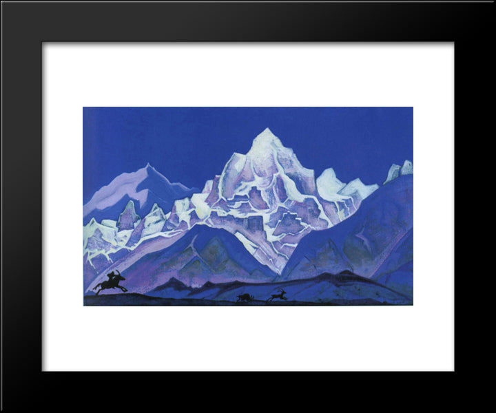 The Hunt 20x24 Black Modern Wood Framed Art Print Poster by Roerich, Nicholas