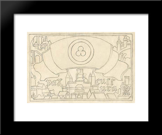 The Pact Of Culture (Study) 20x24 Black Modern Wood Framed Art Print Poster by Roerich, Nicholas
