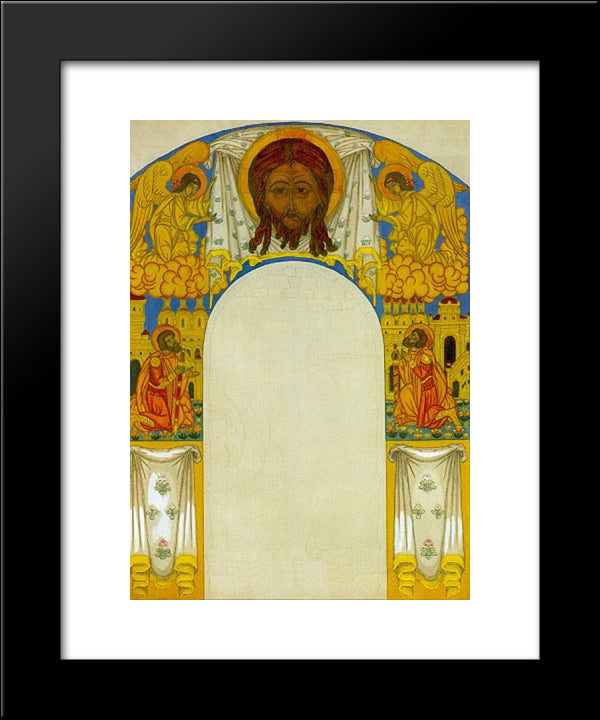 The Saviour Over The Door 20x24 Black Modern Wood Framed Art Print Poster by Roerich, Nicholas