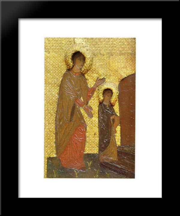 The Virgin Holidays. Introduction Of The Virgin In Temple. Saint Anne And Young Virgin Mary. 20x24 Black Modern Wood Framed Art Print Poster by Roerich, Nicholas