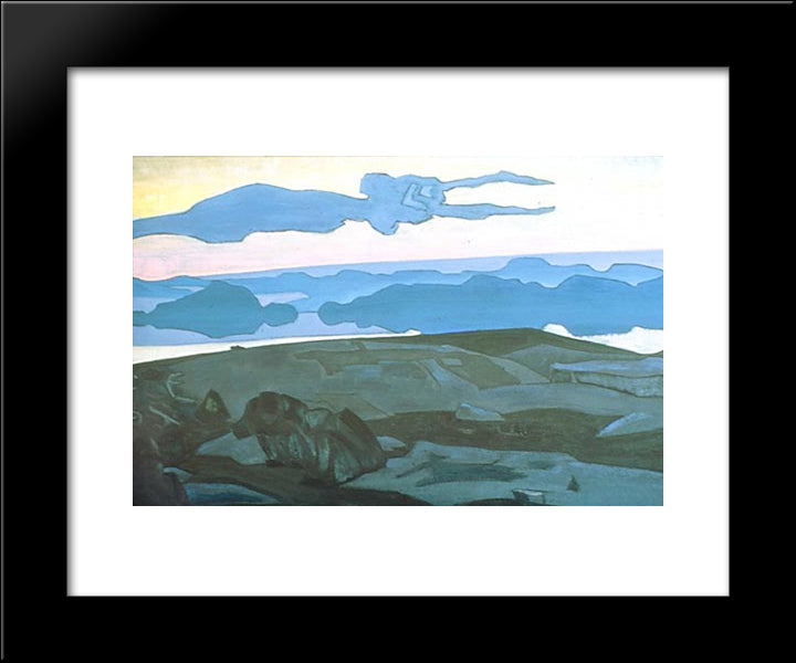 Thinking 20x24 Black Modern Wood Framed Art Print Poster by Roerich, Nicholas