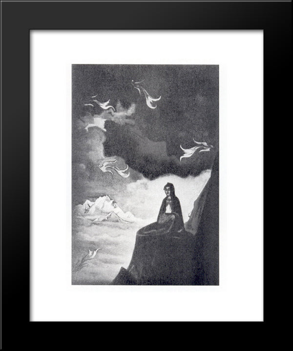 Thoughts Of Fire 20x24 Black Modern Wood Framed Art Print Poster by Roerich, Nicholas