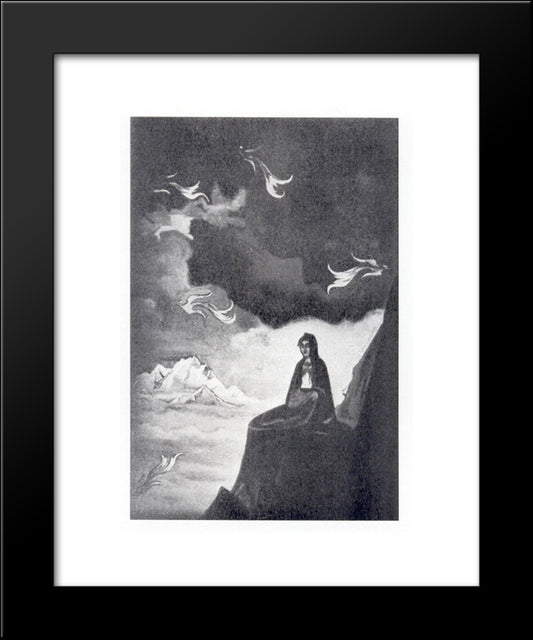Thoughts Of Fire 20x24 Black Modern Wood Framed Art Print Poster by Roerich, Nicholas