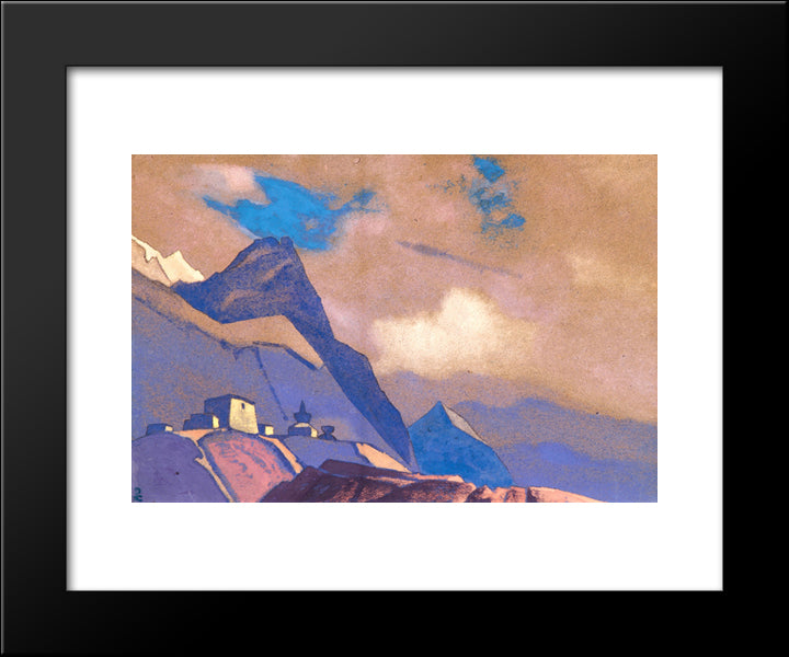 Tibet. At Brahmaputra. 20x24 Black Modern Wood Framed Art Print Poster by Roerich, Nicholas