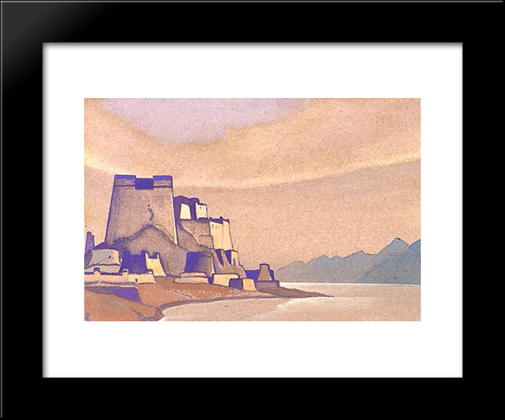 Tibet. Dzong. 20x24 Black Modern Wood Framed Art Print Poster by Roerich, Nicholas