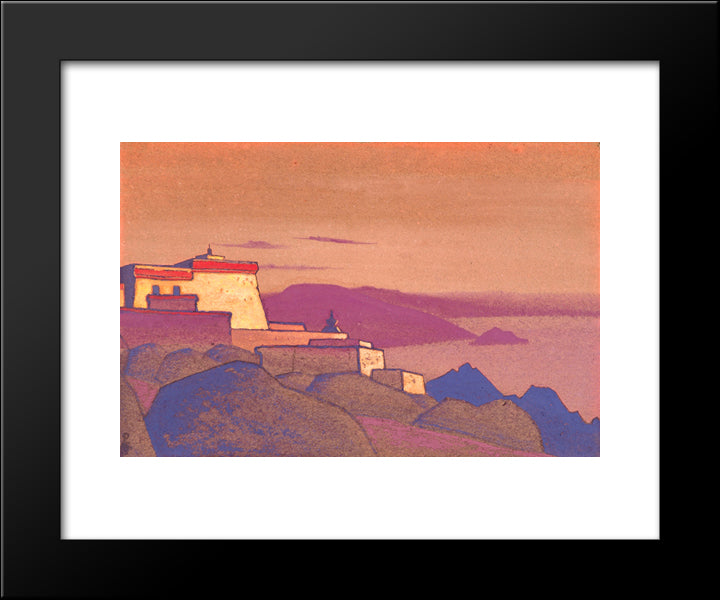 Tibet. Monastery Gelug-Pa. 20x24 Black Modern Wood Framed Art Print Poster by Roerich, Nicholas