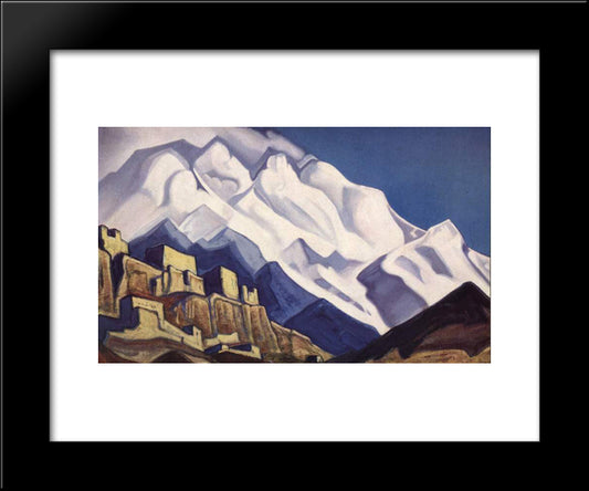 Tibet. Monastery In The Mountains. (Rakaposhi) 20x24 Black Modern Wood Framed Art Print Poster by Roerich, Nicholas