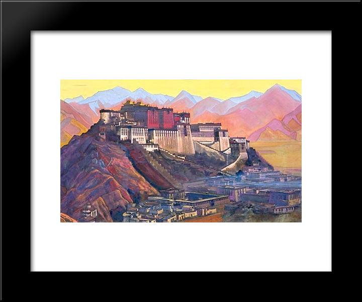Tibet Stronghold (Potala) 20x24 Black Modern Wood Framed Art Print Poster by Roerich, Nicholas