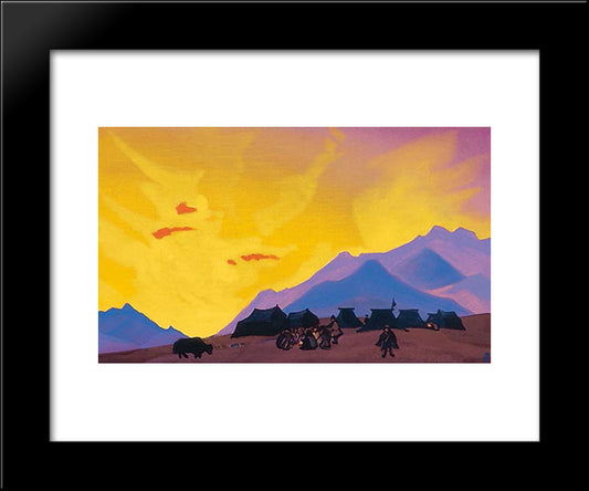 Tibetian Camp 20x24 Black Modern Wood Framed Art Print Poster by Roerich, Nicholas