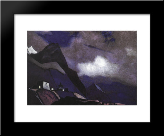 Tibetian Dwellings 20x24 Black Modern Wood Framed Art Print Poster by Roerich, Nicholas
