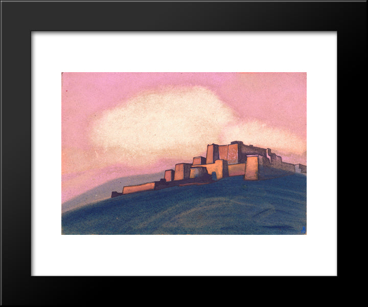 Tibetian Fortress 20x24 Black Modern Wood Framed Art Print Poster by Roerich, Nicholas