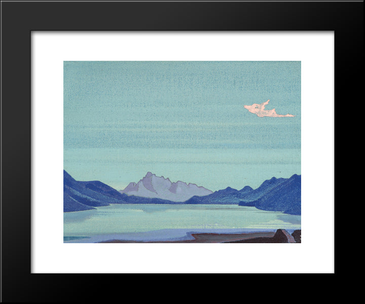 Tibetian Lakes 20x24 Black Modern Wood Framed Art Print Poster by Roerich, Nicholas