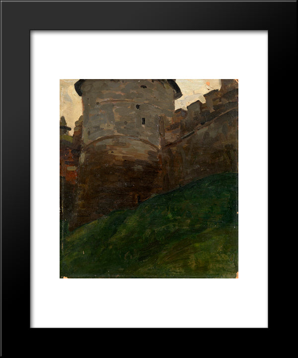 Tower Of Novgorod Kremlin 20x24 Black Modern Wood Framed Art Print Poster by Roerich, Nicholas