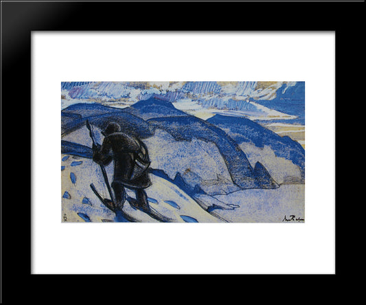 Traces (Mountain Wanderer) 20x24 Black Modern Wood Framed Art Print Poster by Roerich, Nicholas