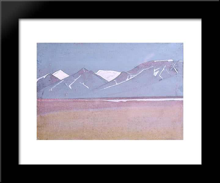 Trans-Himalayas, View From Saga-Dzong 20x24 Black Modern Wood Framed Art Print Poster by Roerich, Nicholas