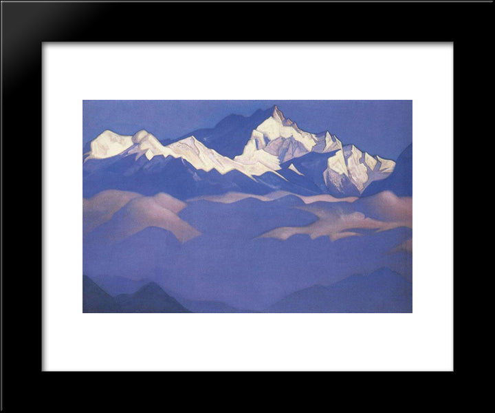 Treasure Of Snows (Kangchenjunga) 20x24 Black Modern Wood Framed Art Print Poster by Roerich, Nicholas