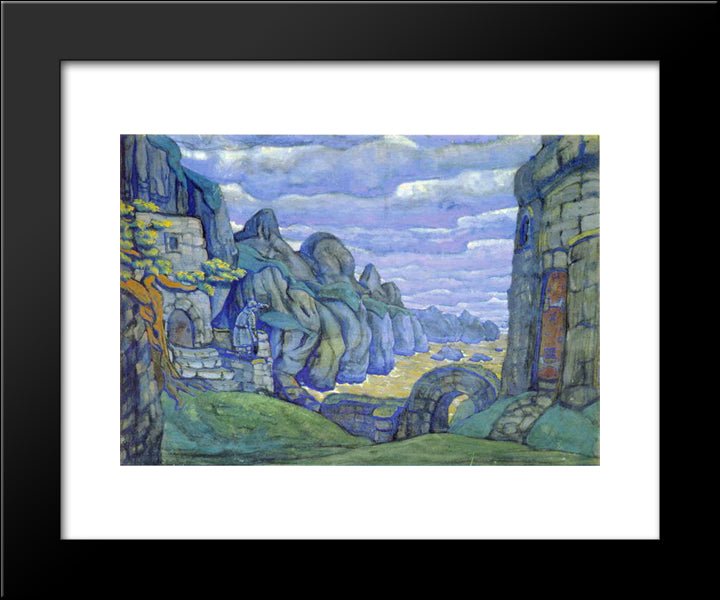 Tristan'S Castle In Brittany 20x24 Black Modern Wood Framed Art Print Poster by Roerich, Nicholas