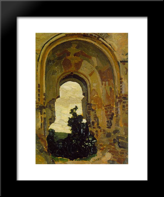 Troki. Sketch Of Troki Monastery 20x24 Black Modern Wood Framed Art Print Poster by Roerich, Nicholas