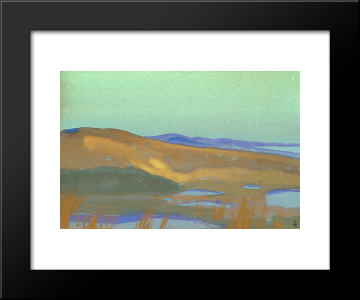 Tsaidam Swamps 20x24 Black Modern Wood Framed Art Print Poster by Roerich, Nicholas