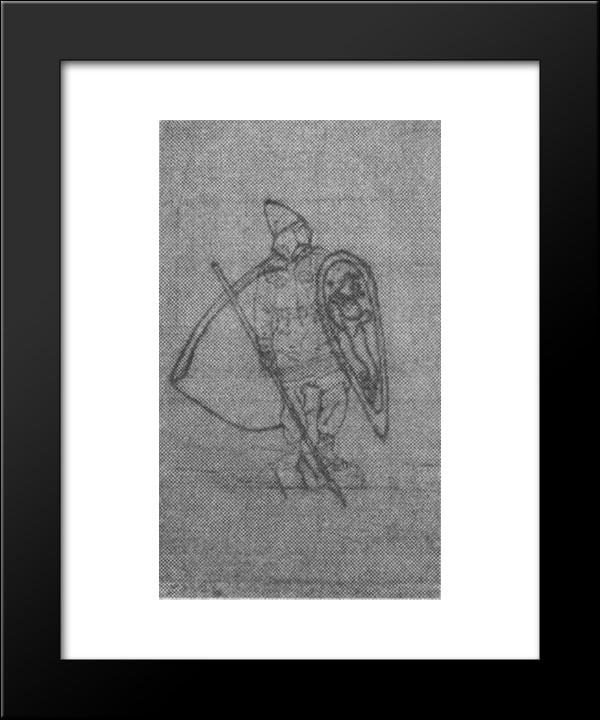 Varangian Warrior 20x24 Black Modern Wood Framed Art Print Poster by Roerich, Nicholas