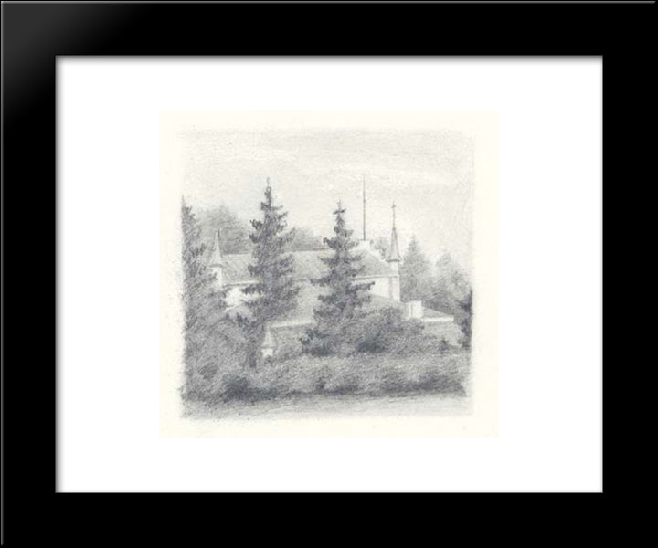 View Of Izvara Estate 20x24 Black Modern Wood Framed Art Print Poster by Roerich, Nicholas