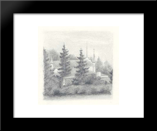 View Of Izvara Estate 20x24 Black Modern Wood Framed Art Print Poster by Roerich, Nicholas