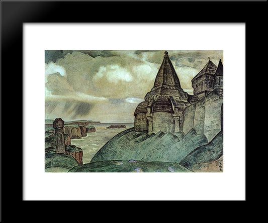 Viking'S Tomb 20x24 Black Modern Wood Framed Art Print Poster by Roerich, Nicholas