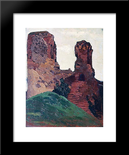 Vilno. Ruins Of Castle. 20x24 Black Modern Wood Framed Art Print Poster by Roerich, Nicholas