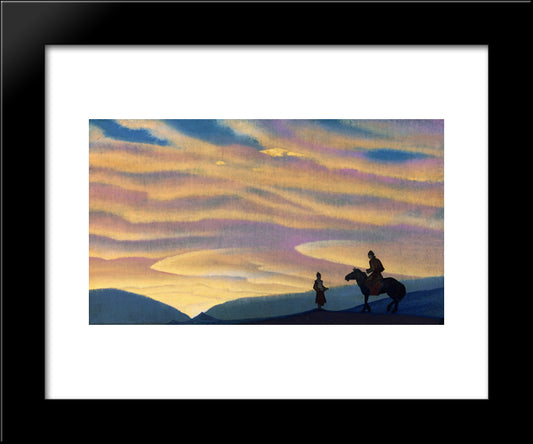 Voice Of Mongolia 20x24 Black Modern Wood Framed Art Print Poster by Roerich, Nicholas