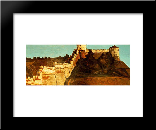 Walls Of Kremlin In Novgorod 20x24 Black Modern Wood Framed Art Print Poster by Roerich, Nicholas