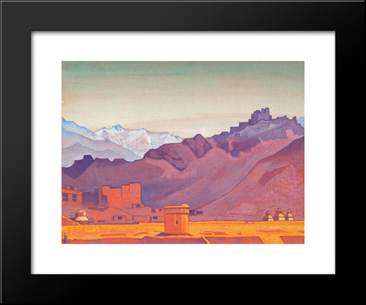 Way To Tibet 20x24 Black Modern Wood Framed Art Print Poster by Roerich, Nicholas