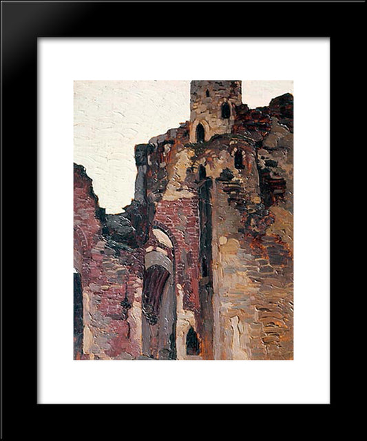 Wenden. Ruins Of Chapel. 20x24 Black Modern Wood Framed Art Print Poster by Roerich, Nicholas