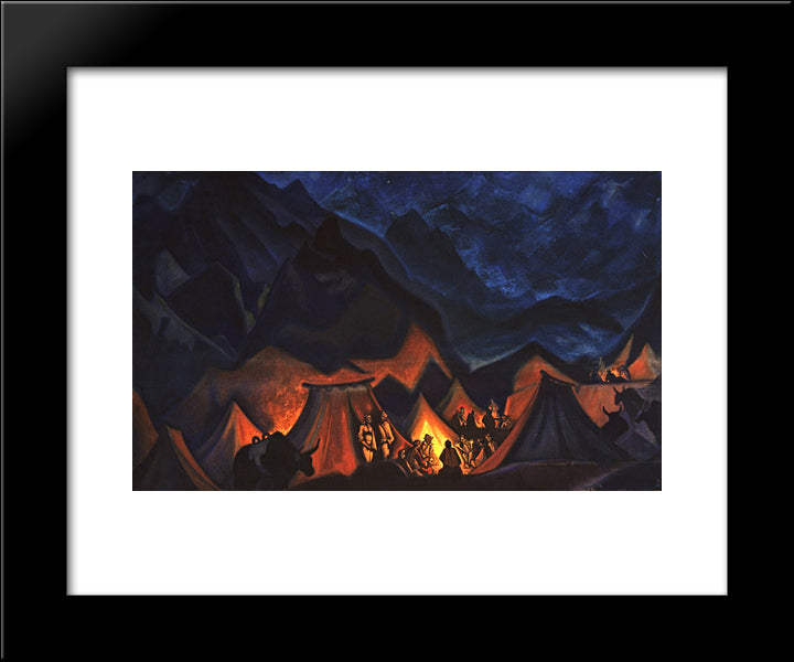 Whispers Of Desert 20x24 Black Modern Wood Framed Art Print Poster by Roerich, Nicholas