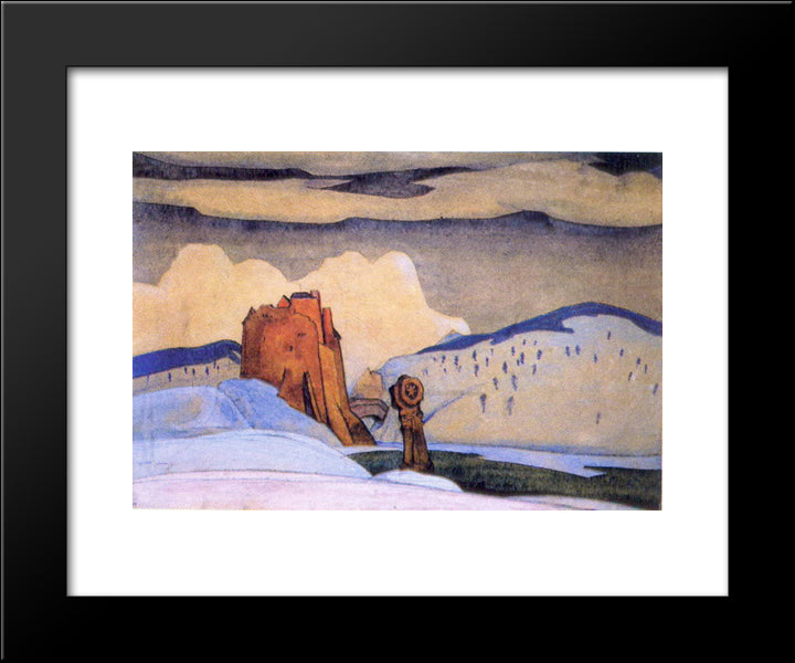 Winter 20x24 Black Modern Wood Framed Art Print Poster by Roerich, Nicholas