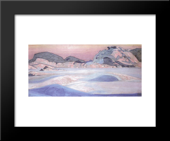 Winter Landscape 20x24 Black Modern Wood Framed Art Print Poster by Roerich, Nicholas