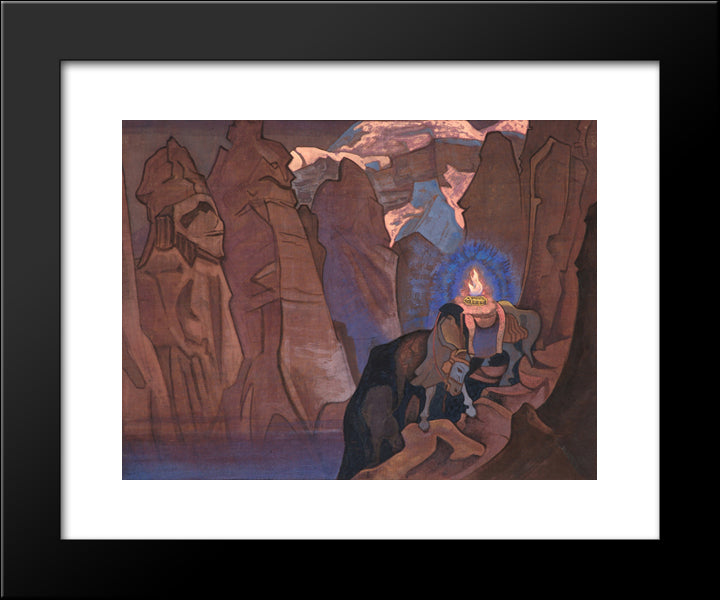 World'S Treasure (Cintamani) 20x24 Black Modern Wood Framed Art Print Poster by Roerich, Nicholas