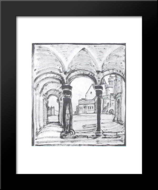 Yard 20x24 Black Modern Wood Framed Art Print Poster by Roerich, Nicholas