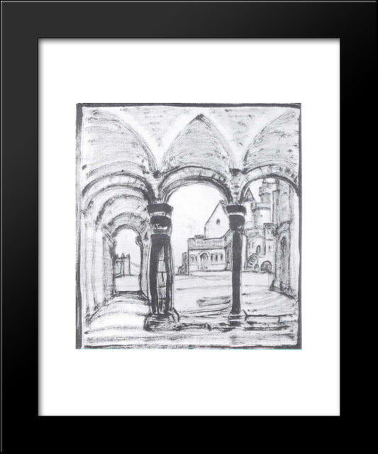 Yard 20x24 Black Modern Wood Framed Art Print Poster by Roerich, Nicholas
