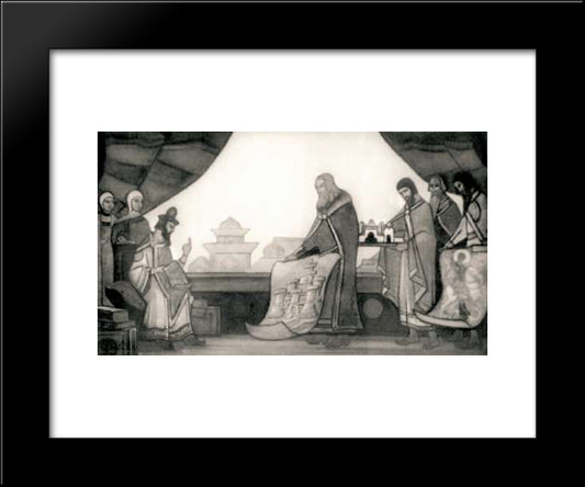 Yaroslav Is Glad For Kiev 20x24 Black Modern Wood Framed Art Print Poster by Roerich, Nicholas